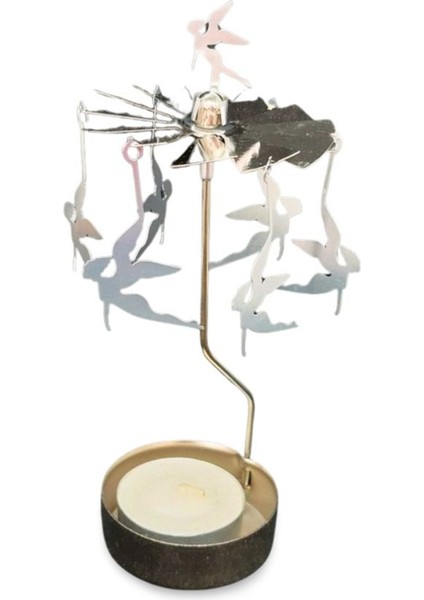 Metalik Dönen Mum, Işıltılı ve Şık Dekoratif Aksesuar