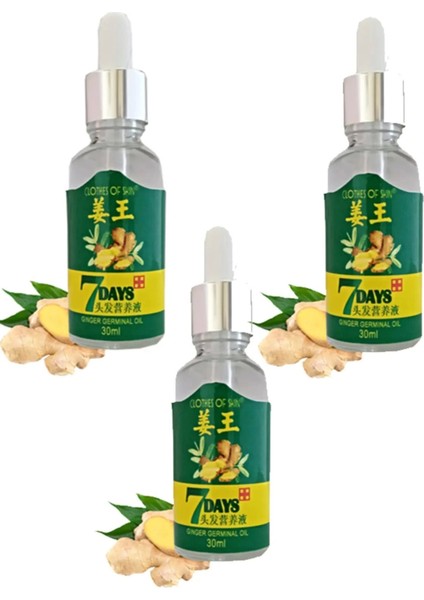 7 Days Ginger Germinal Essential Oil Hair Growth Loss Treatment Serum Unisex 30 ml 3 Adet