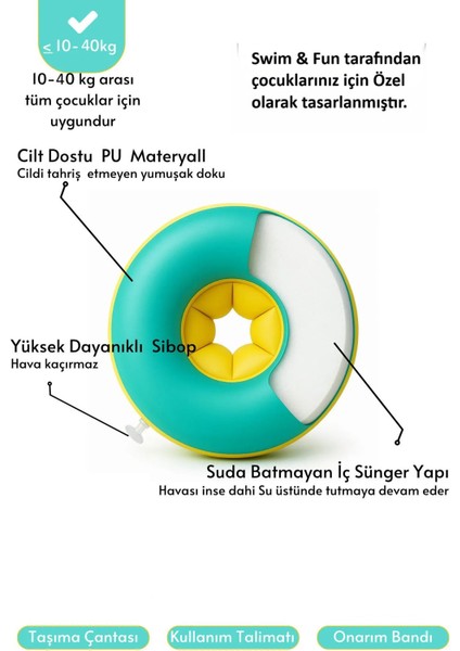 Yeşil Çocuk Yüzme Kolluğu, Süngerli, Tamir Setli, Çanta, Deniz Güvenliği fırsatları