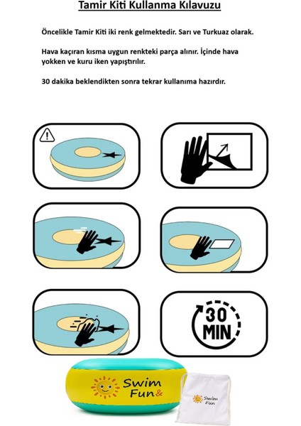 Yeşil Çocuk Yüzme Kolluğu, Süngerli, Tamir Setli, Çanta, Deniz Güvenliği indirimleri