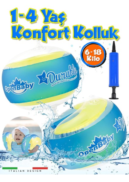 Miniklere Konforlu Yüzme Yardımcısı 1-4 Yaş Mavi Kolluk