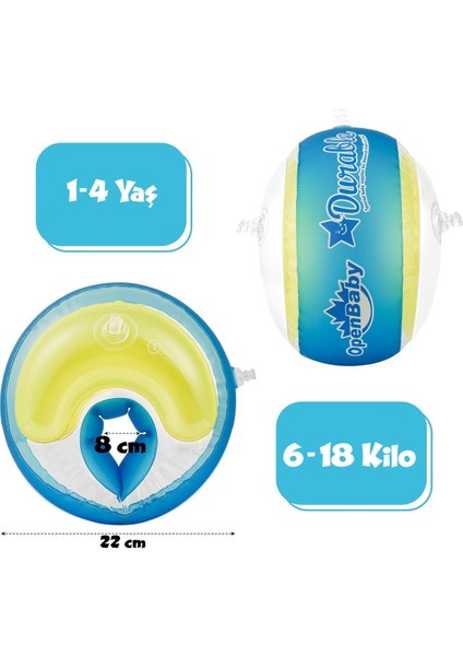 Miniklere Konforlu Yüzme Yardımcısı 1-4 Yaş Mavi Kolluk fırsatları