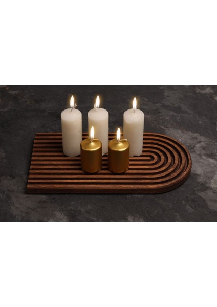 Ahşap Mumlük, Ceviz Renkli, Şık ve Doğal Dekoratif Parça modelleri