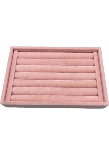 Küçük Boy Süet Kumaş Pembe Renk Yüzük Standı, Çekmece Içi, Rulo, 22,5/14,5 cm fiyatları