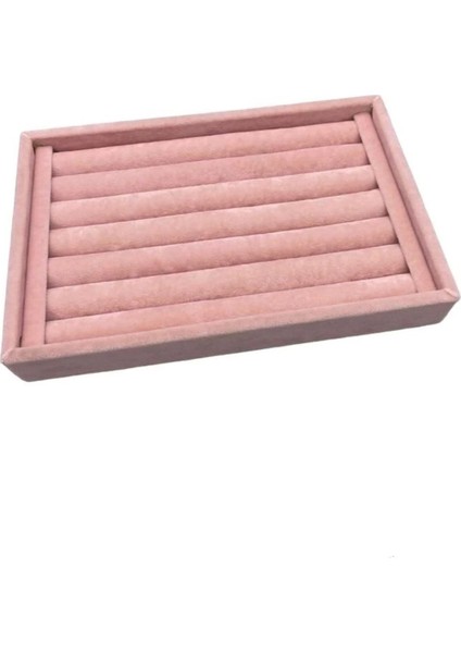 Küçük Boy Süet Kumaş Pembe Renk Yüzük Standı, Çekmece Içi, Rulo, 22,5/14,5 cm modelleri