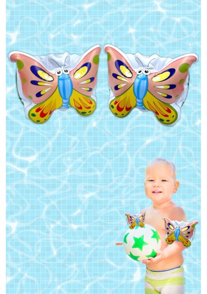 Renkli Kelebek Desenli Şişme Yüzme Kolluğu, 1-3 Yaş Çocuklar Için Havuz ve Deniz Aksesuarı modelleri