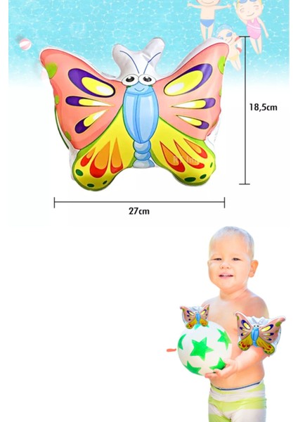 Renkli Kelebek Desenli Şişme Yüzme Kolluğu, 1-3 Yaş Çocuklar Için Havuz ve Deniz Aksesuarı fırsatları