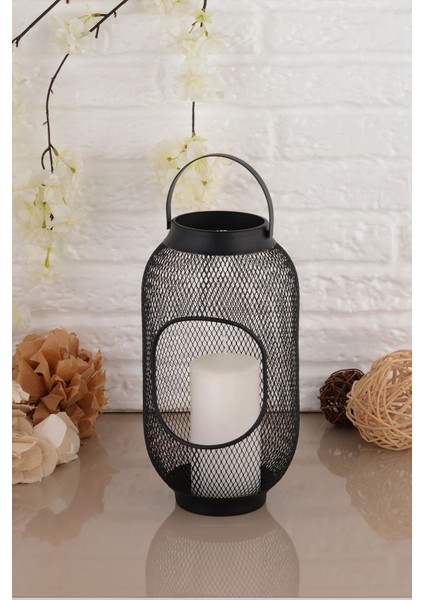 Şık Siyah Dekoratif File Mum Feneri, Ev ve Bahçe Dekoru Için Ideal Seçim