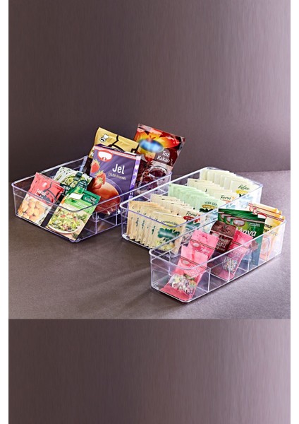Şeffaf 5 Bölmeli Çekmece ve Dolap Içi Düzenleyici Seti fırsatları