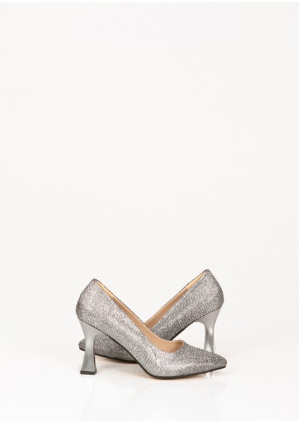 Parlak Desenli Kadın Topuklu Ayakkabı, Kadın Ince Uzun Topuklu Ayakkabı, Kırçıllı Topuklu Ayakkabı