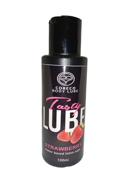 Body Lube With Strawberry Water Based - Tasty Lube Latex Safe 100 ml / Latex - Kondom Uyumlu Su Bazlı Çikoolata Aromalı Lubrikant Jel