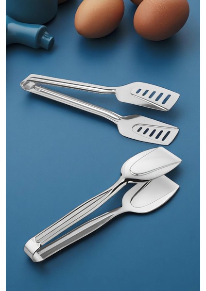 Mutfak Maşa Seti - Makarna Pasta Salata Çok Amaçlı Maşa 2 Li Set 304 Paslanmaz Çelik 721849