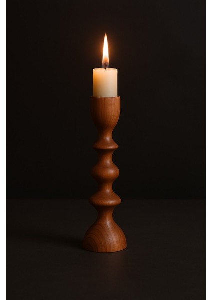 Doğal Kayın Ağacından El Yapımı Şamdan, Şık ve Doğal Dekorasyon Ürünü indirimleri