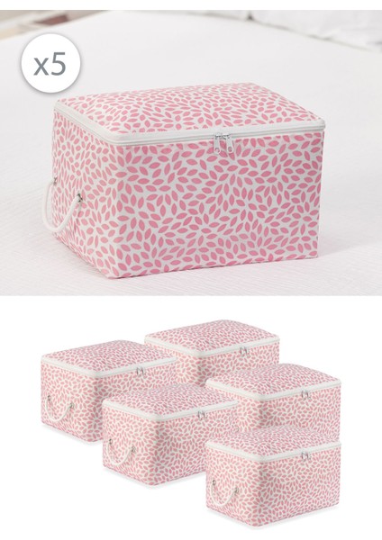 Yaprak Desenli Pudra Küçük Boy Baza Altı ve Valiz Düzenleyici Seti