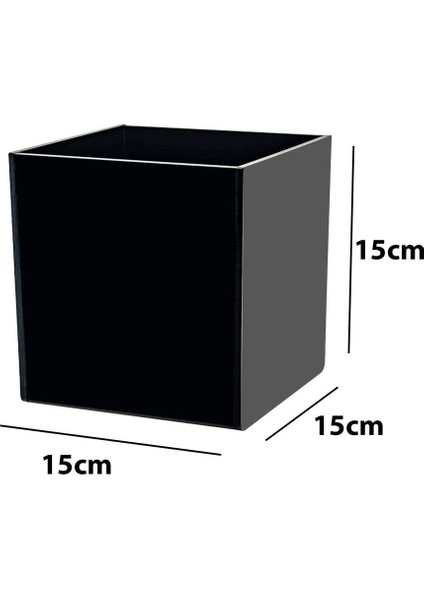 Siyah Çok Amaçlı Saklama Kutusu 15X15X15 Cm, Kapaksız, Pratik ve Şık Tasarım fiyatları