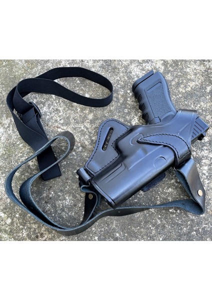 Deri Silah Kılıfı Glock 17- 19- 23 Için Omuz + Bel Çekim - Sağ El - Vaketa Deri Özel El Yapımı modelleri