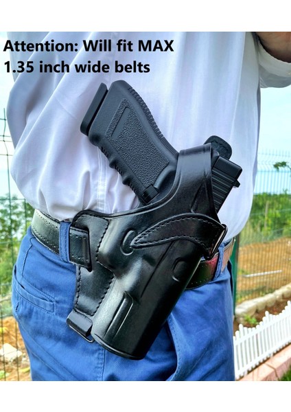 Deri Silah Kılıfı Glock 17- 19- 23 Için Omuz + Bel Çekim - Sağ El - Vaketa Deri Özel El Yapımı indirimleri