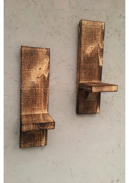 Rustik Ahşap Duvar Mumluk Seti, Dekoratif ve Şık Tasarım 2'li fiyatları