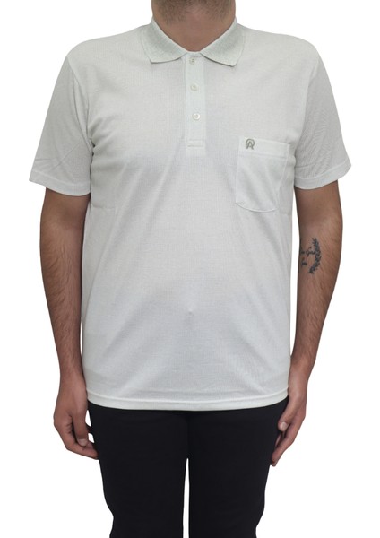 Fistan Store Erkek Desenli Klasik Kesim Rahat Kalıp Tek Cepli Polo Yaka T-Shirt