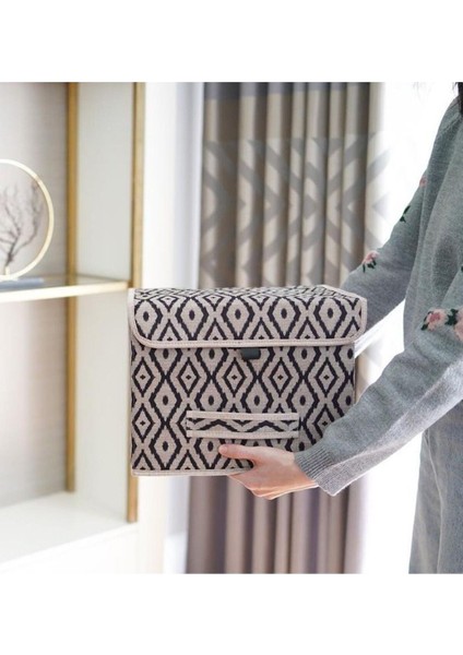 3'lü Bohe Çok Amaçlı Kapaklı Kutu Seti, Mini Raf Düzenleyici