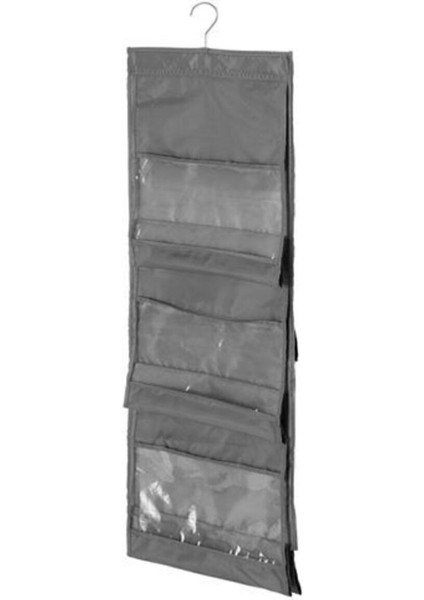 Bölmeli Çok Amaçlı Düzenleyici 39X93 cm Gri, Şeffaf Dolap Içi Organizer