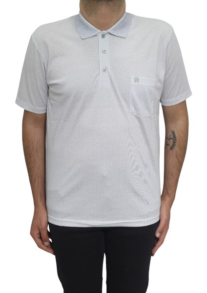 Fistan Store Erkek Desenli Klasik Kesim Rahat Kalıp Tek Cepli Polo Yaka T-Shirt