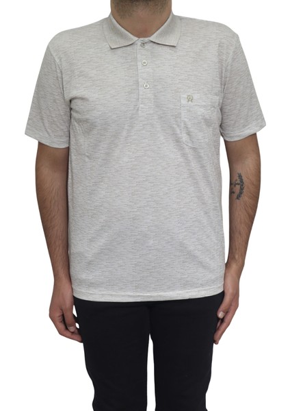 Fistan Store Erkek Desenli Klasik Kesim Rahat Kalıp Tek Cepli Polo Yaka T-Shirt