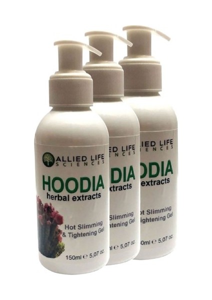 Allied Life Sciences Hoodia Herbal Extracts Hot Slimming & Tightening 150 ml x 3 Adet