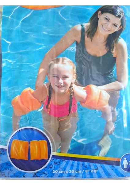 Turuncu Şişme Çocuk Yüzme Kolluğu, 20 Cm, Çift, Bombeli, 3-12 Yaş modelleri