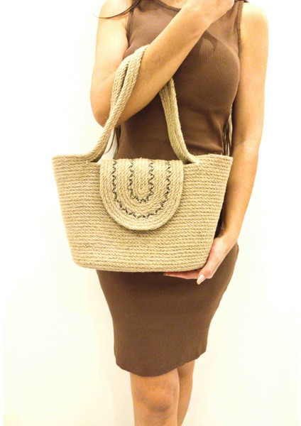 Tasarım Kadın Kol ve Omuz Çantası Yıkanabilir Kordon Ip Çanta fiyatları