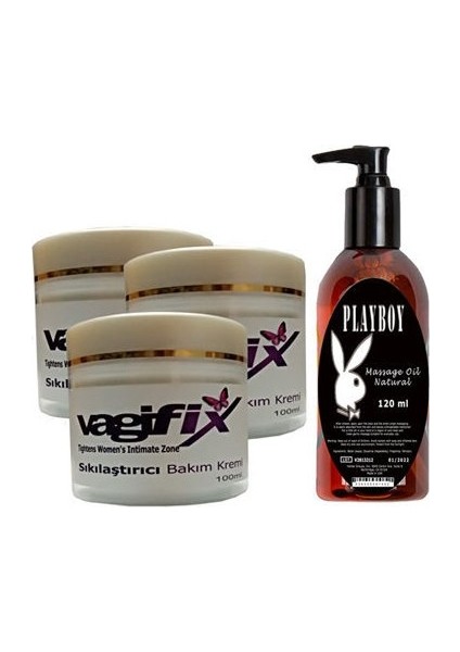 Vagifix Varicose Vein Defense Cream 3 Adet +Playboy Masaj Yağı