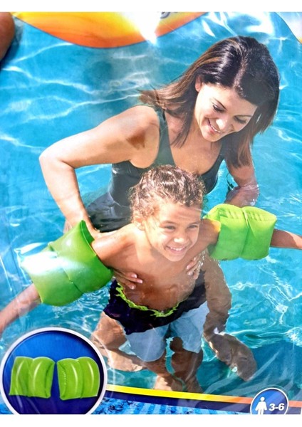 Yeşil Çocuk Yüzme Kolluğu 20 Cm, 1 Çift, Bombeli, 3-12 Yaş Uygun fiyatları