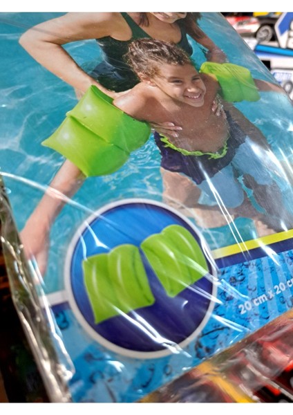 Yeşil Çocuk Yüzme Kolluğu 20 Cm, 1 Çift, Bombeli, 3-12 Yaş Uygun fırsatları