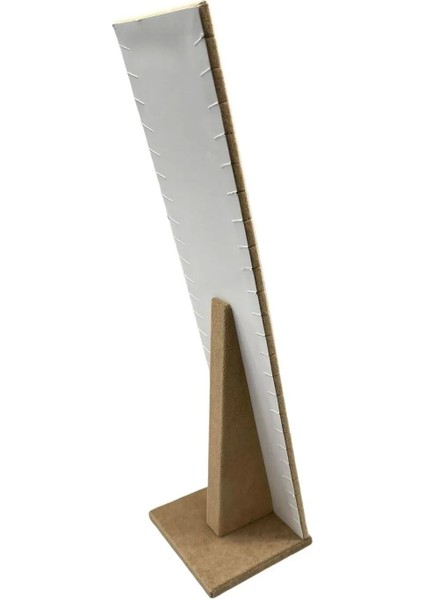 Süet Kumaş Takı Sergileme Standı, 40X10 Cm, Ayaklı, Sütlü Kahve Renk fırsatları