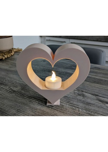 Kalp Şekilli Işıltılı Tealight Mumluk, Ev Dekorasyonu Için Şık ve Sıcak Atmosfer