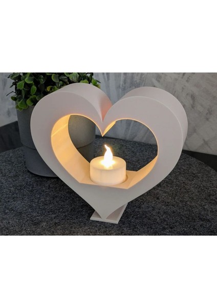 Kalp Şekilli Işıltılı Tealight Mumluk, Ev Dekorasyonu Için Şık ve Sıcak Atmosfer