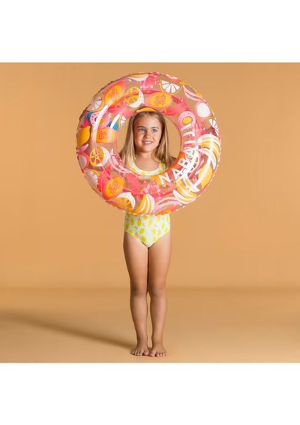 Şeffaf ve Pembe Şişme Yüzme Simidi, 65 Cm, Güvenli ve Rahat Kullanım Sağlar fiyatları