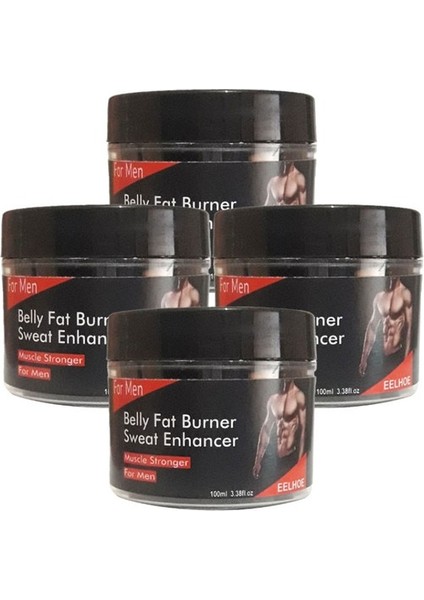Eelhoe 4lü Adet Belly Fatburner Sweat Enhancer Erkeklere Özel Istenmeyen Yağlara Parçalayıcı Kas Şekillendirme Kremi 100 ml LFHX9184