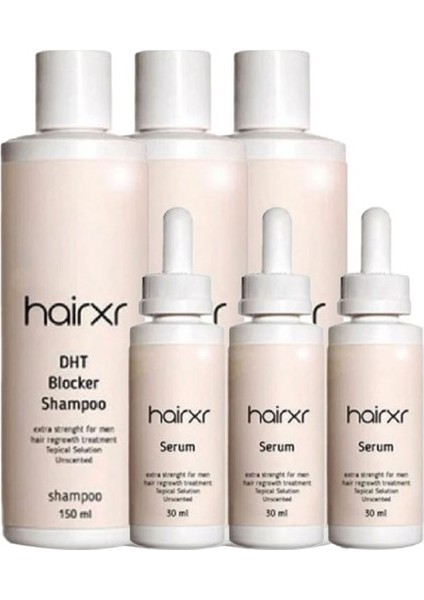 3erli Adet Dhtblocker 150 ml Ölçeğinde Saç Şampuanı ve 30 ml Serum Parlak Sağlam Uzun Güçlü Yeni Saçlar