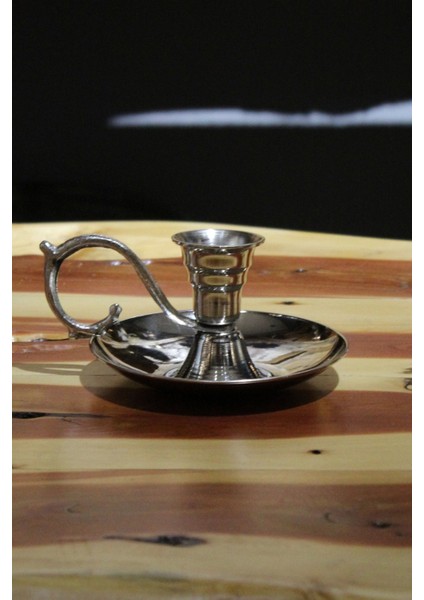 Bakır Elit Mumluk Şinanay El Şamdanı Kendinden Iğneli Mum Hediyeli