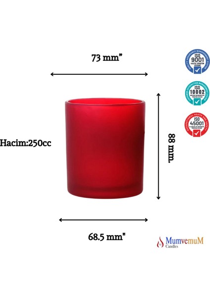 6'lı Kırmızı Buzlu Düz Cam Bardak ve Mumluk Seti, Şık ve Şeffaf Tasarım fiyatları