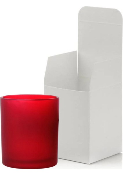6'lı Kırmızı Buzlu Düz Cam Bardak ve Mumluk Seti, Şık ve Şeffaf Tasarım modelleri