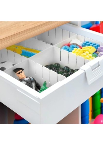 Çekmece Düzenleyici 4'lü Plastik, Ayarlanabilir ve Iç Içe Geçmeli, Kesilebilir modelleri