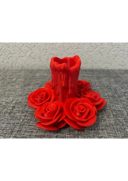 Kırmızı Güllü Tealight Şık ve Modern Dekorasyon Unsuru fiyatları