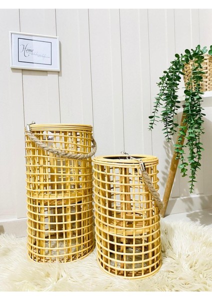 Bambu Fener Mumluk Dekor Seti, Şık ve Doğal Ev Dekoru Için Ideal Seçenek fiyatları