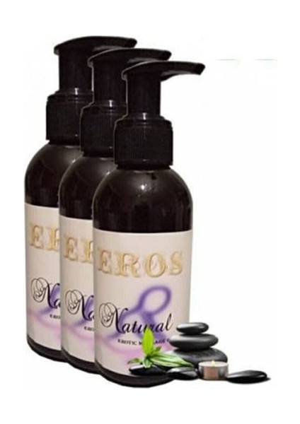 3 Adet 120 ml Natural Eros Erotik Masaj Yağı