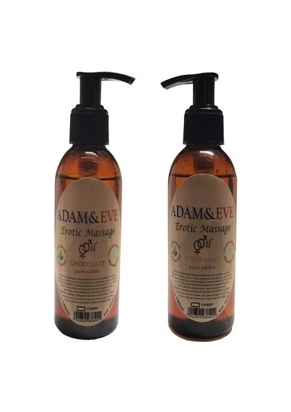 Unisex Çikolata ve Çilek Aromalı Masaj Yağı 2'li