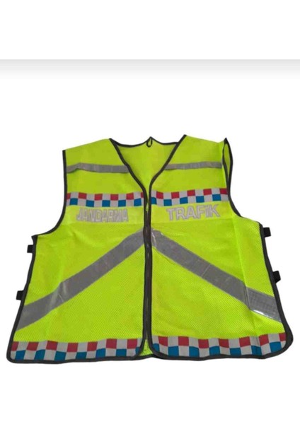 Jandarma Trafik Yeleği Yeni Model(Fileli)-Trafik Yelek-Fosforlu Yelek- Askeri Malzeme
