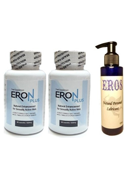 Ontic Eros Lubricant 125 ml Jel + 2 Adet Eron Plus 60LI Erkeklere Özel