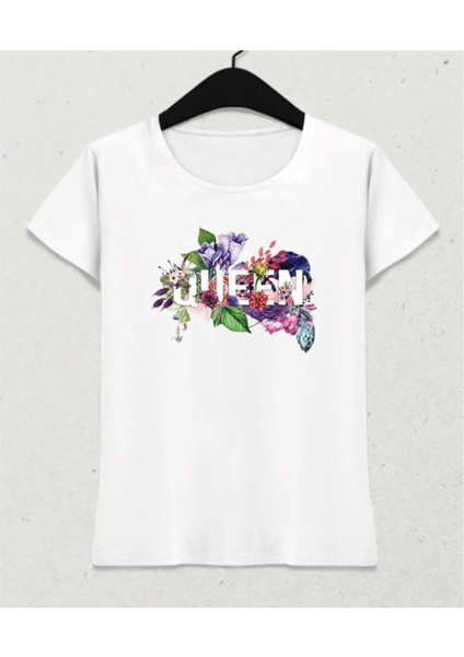 Queen Of Her Own Garden – Women Summer T-Shirt Beyaz